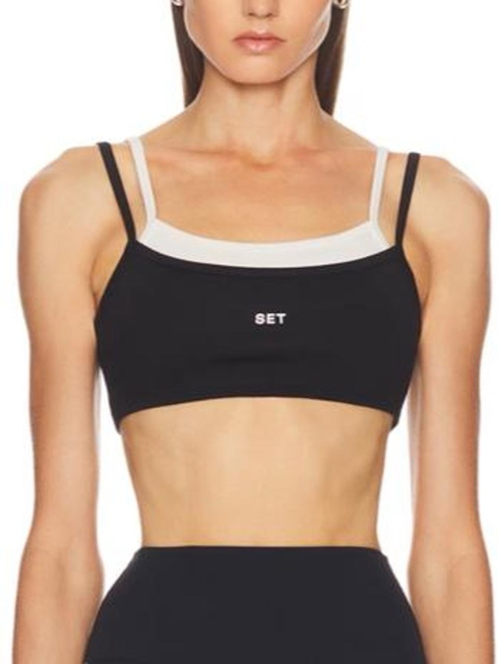 Set Active Formcloud Black & White Double Layer Cloud Training Sports Bra